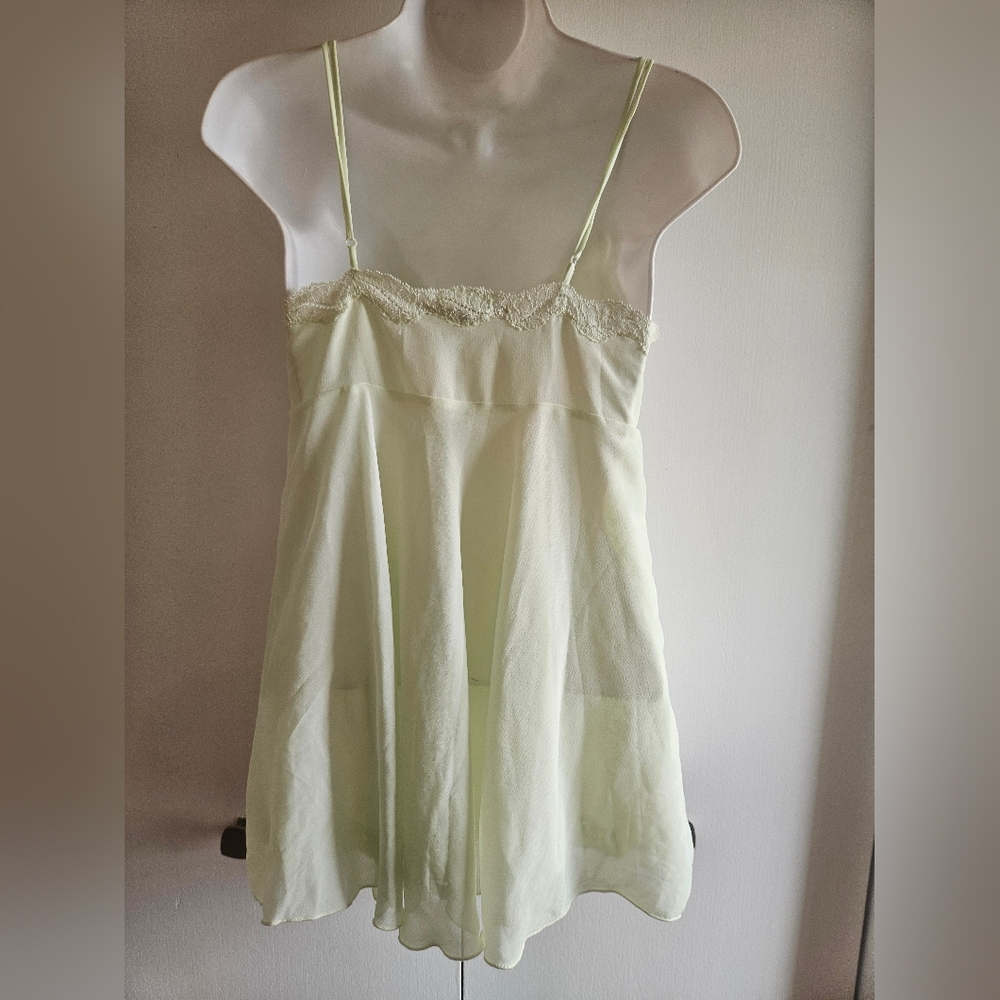 Victoria's Secret Mint Green Lace Chemise Overlay Satin Size XS - Picture 6 of 11